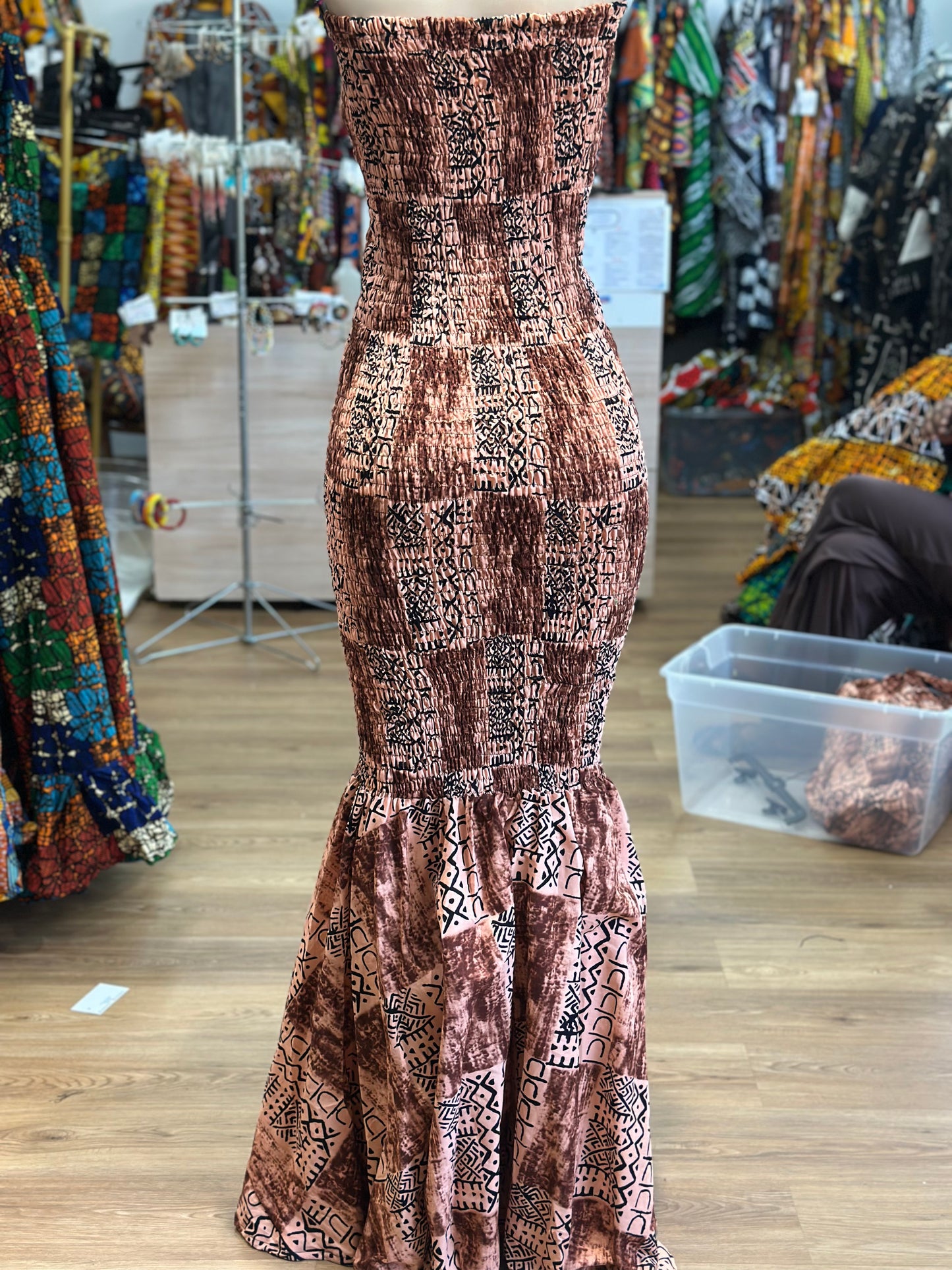 Mermaid Tube Dress brown pink