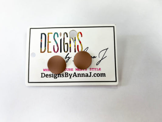 Brown Circle Earrings