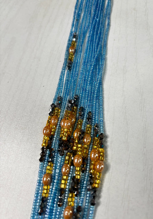 Blue with spacer Waistbead