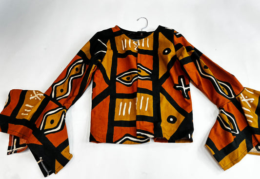 Flare Sleeve Mudcloth Jacket