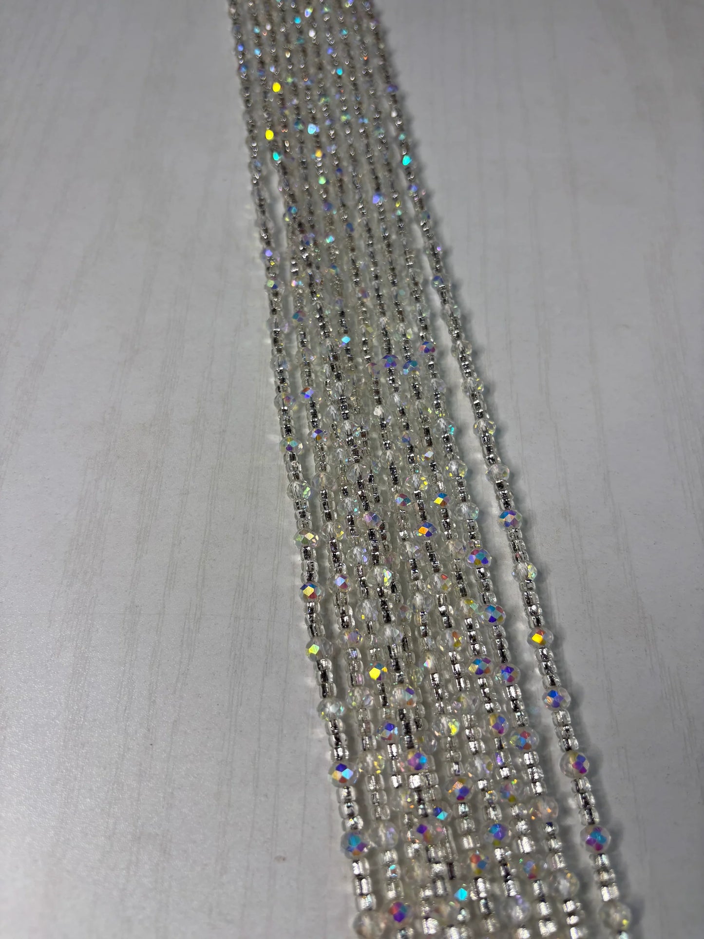 Silver iridescent Waistbead