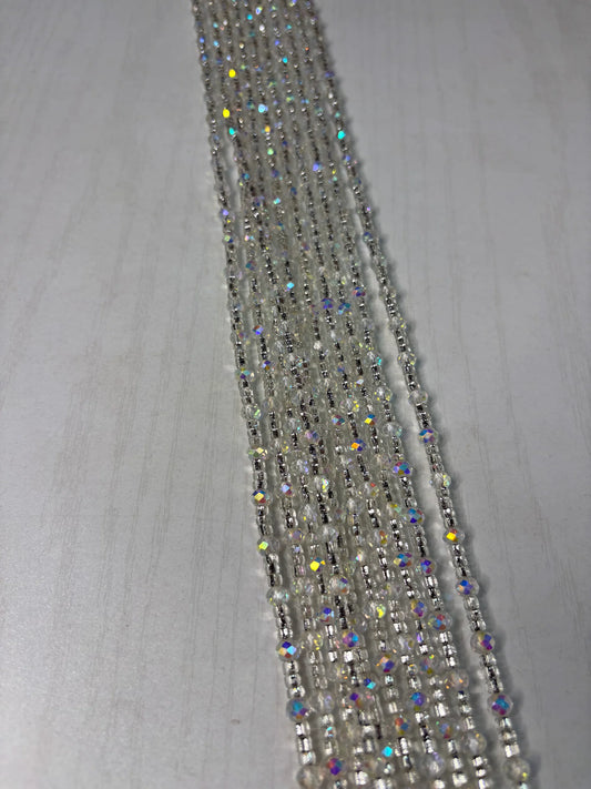 Silver iridescent Waistbead