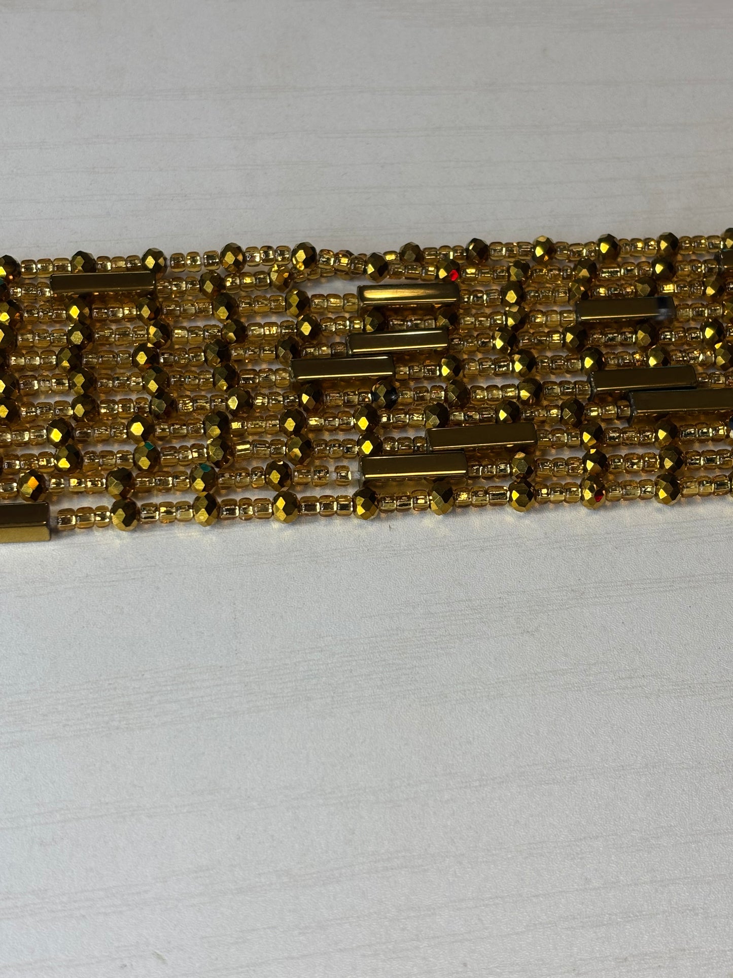 Gold with Gold Blocks Waistbead