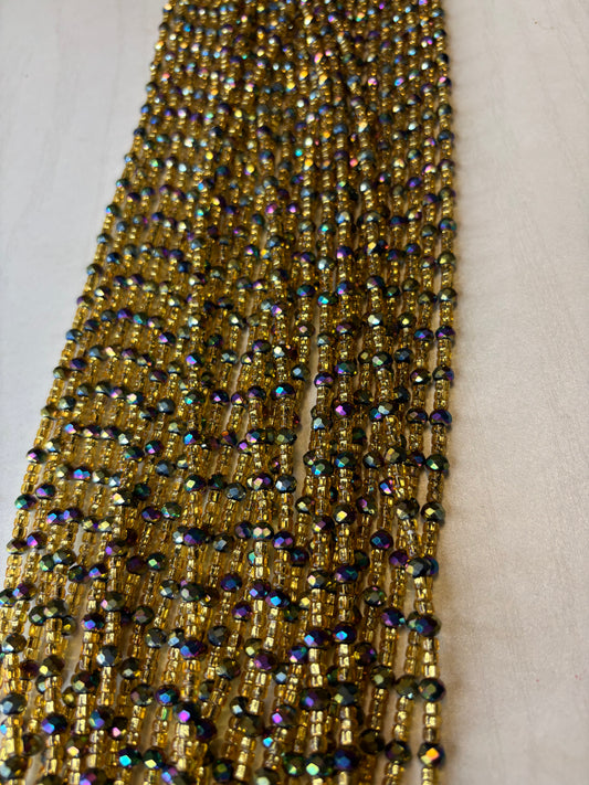 Gold with iridescent Waistbead