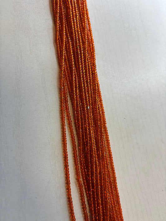 Clear tiny Orange Waistbead