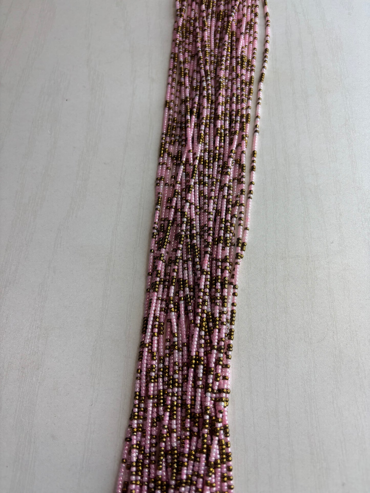 Tiny Pink & Gold Waistbead