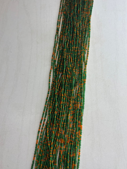 Tiny Green & Orange Waistbead