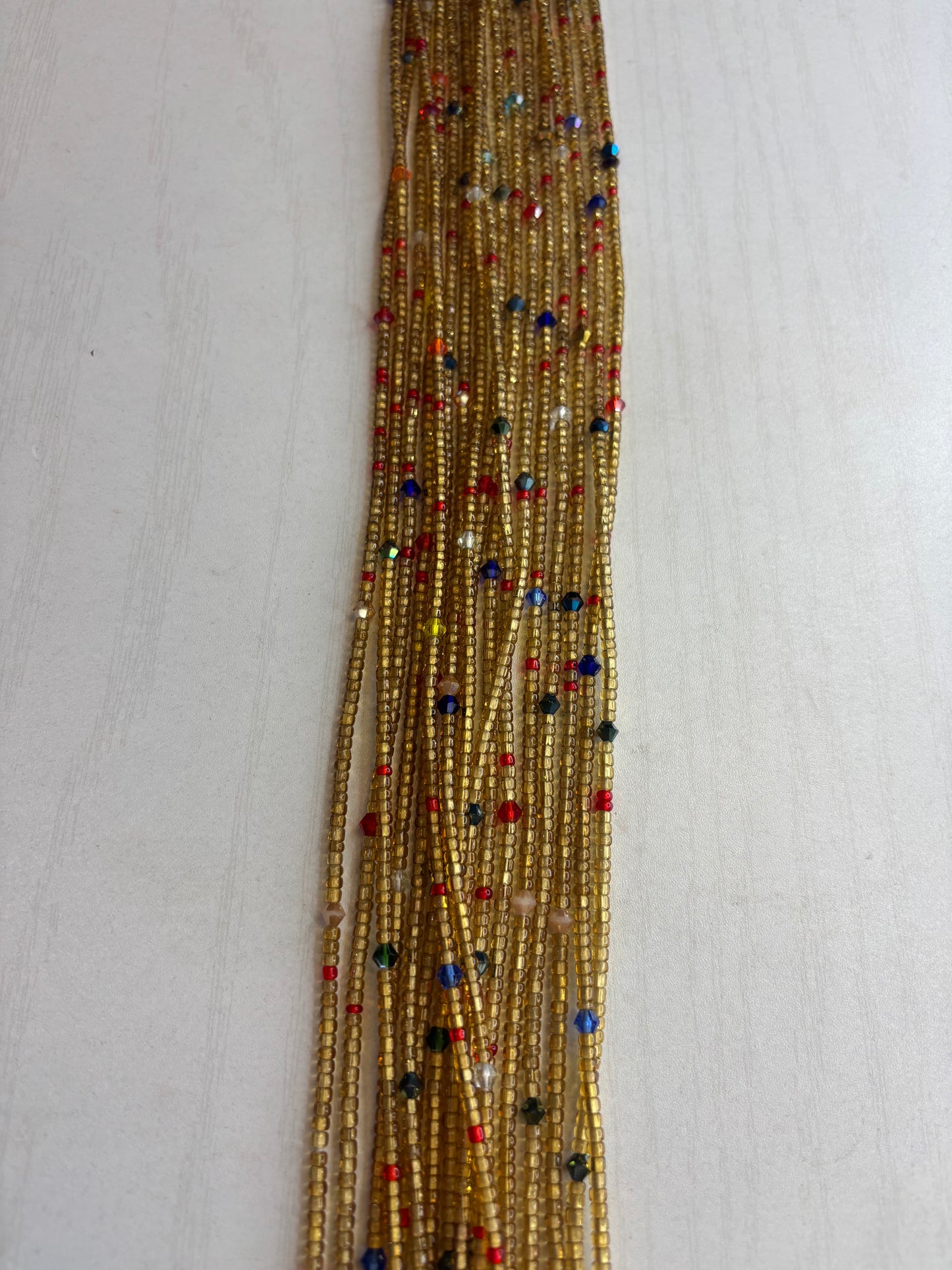 Tiny Gold & Multi Color Waistbead