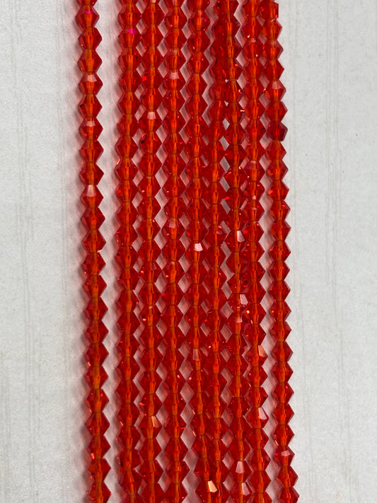 Thin Fire Orange Diamond Bead Waistbead