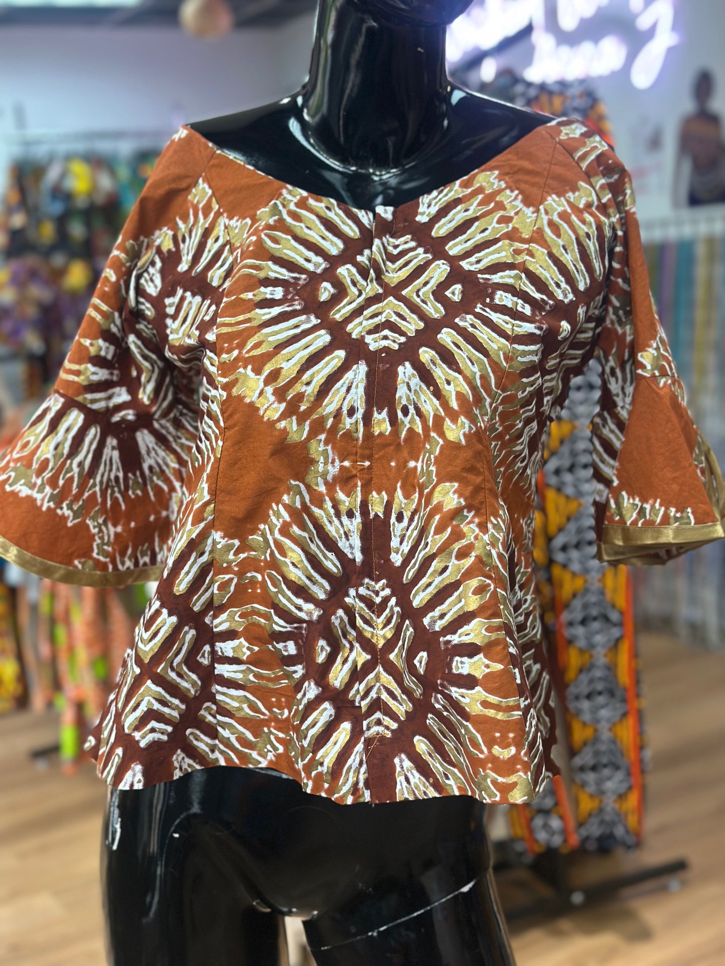 Peplum off shoulder Bell Sleeve Blouse