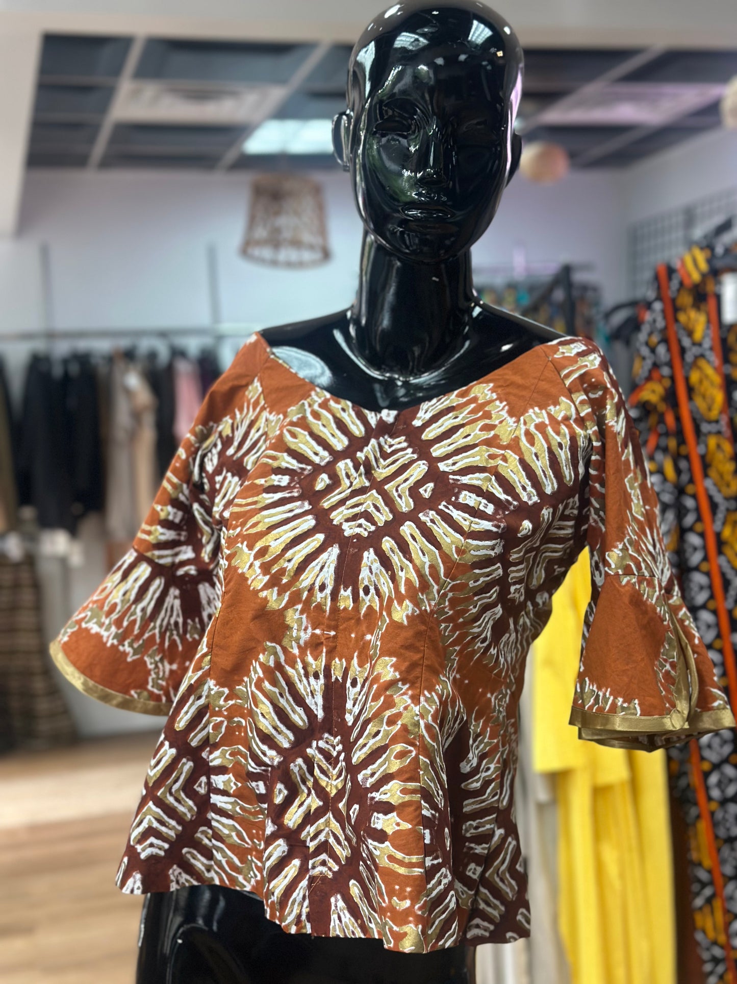 Peplum off shoulder Bell Sleeve Blouse