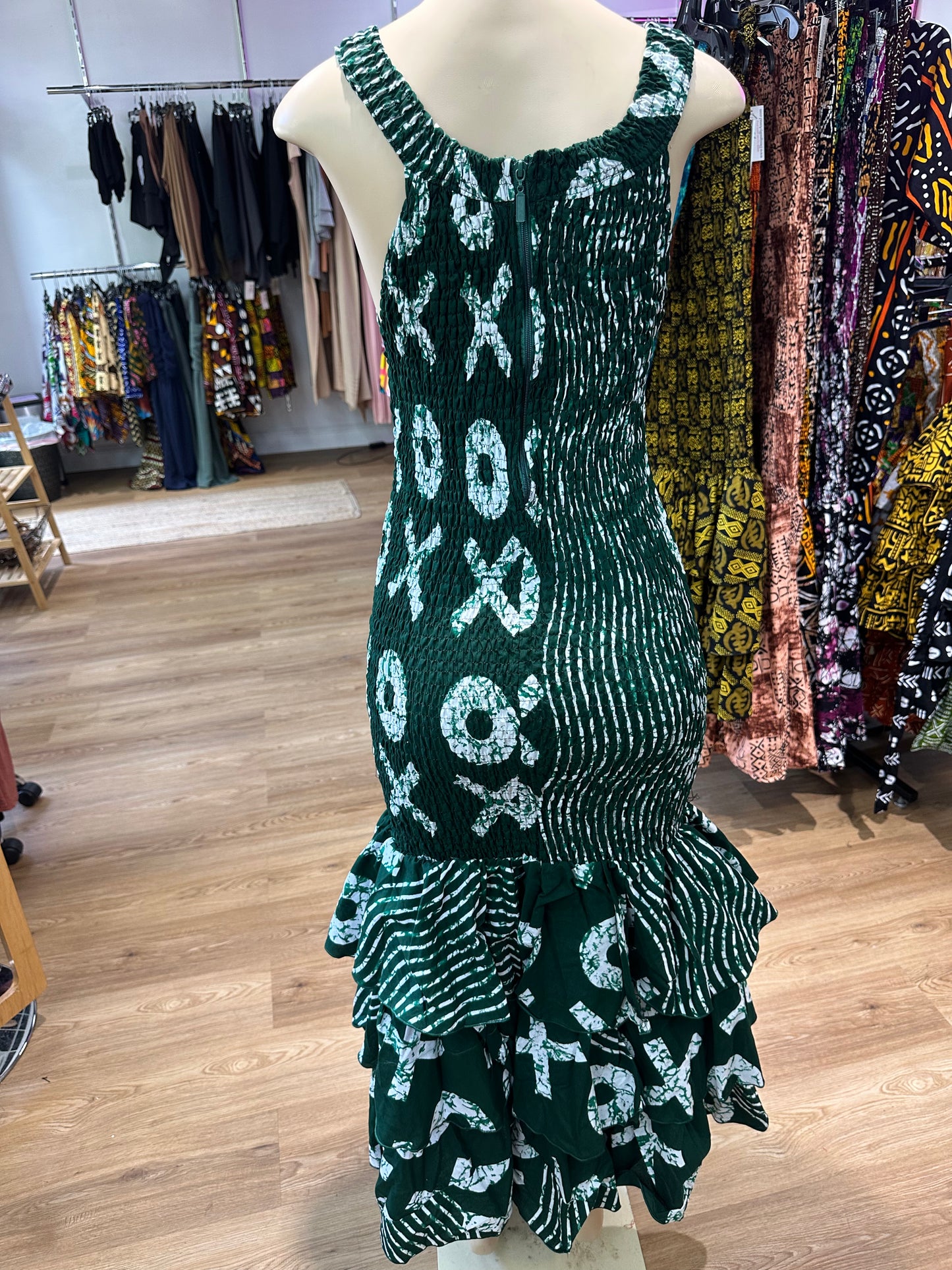 Thin Strap Mermaid green white