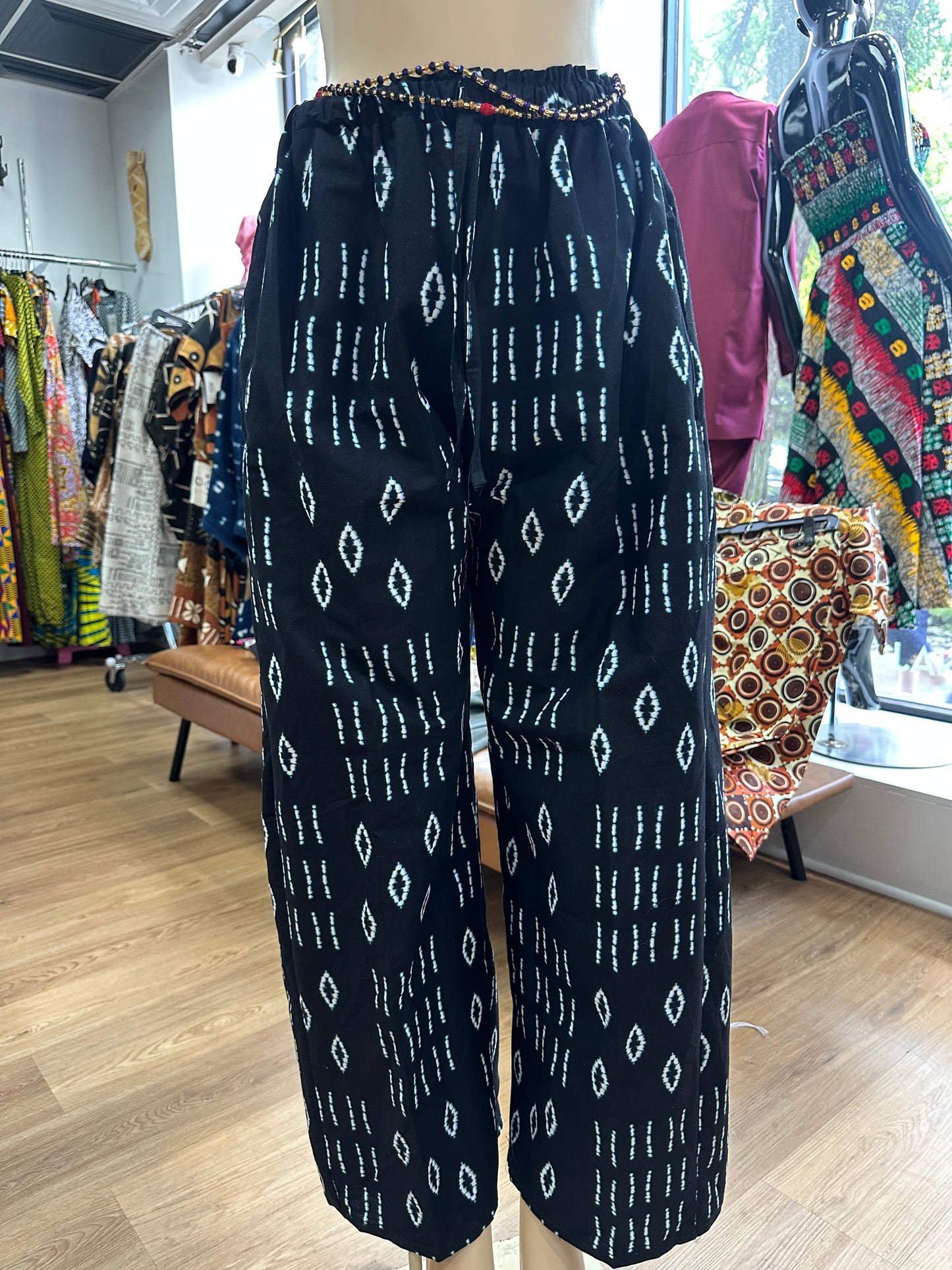 Elastic waist pant blue