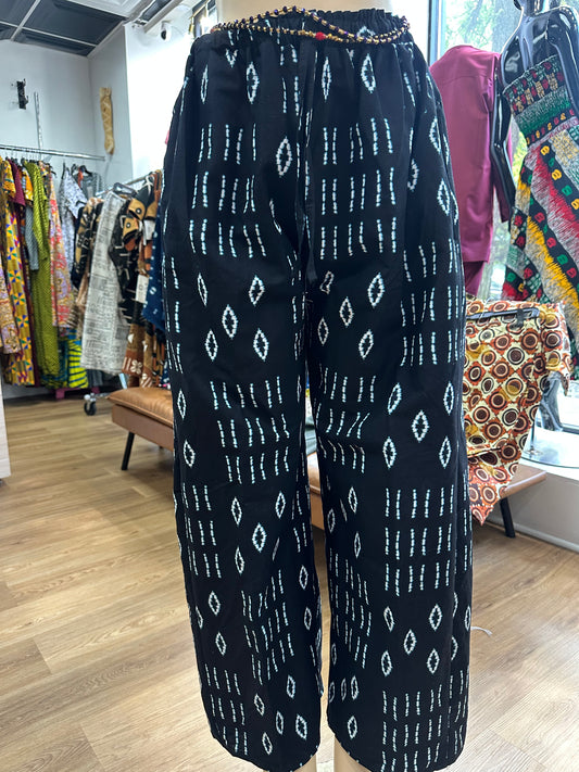 Elastic waist pant blue