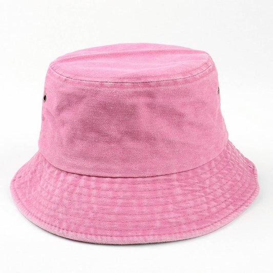 SOLID COLOR WASH VINTAGE COTTON BUCKET HAT
