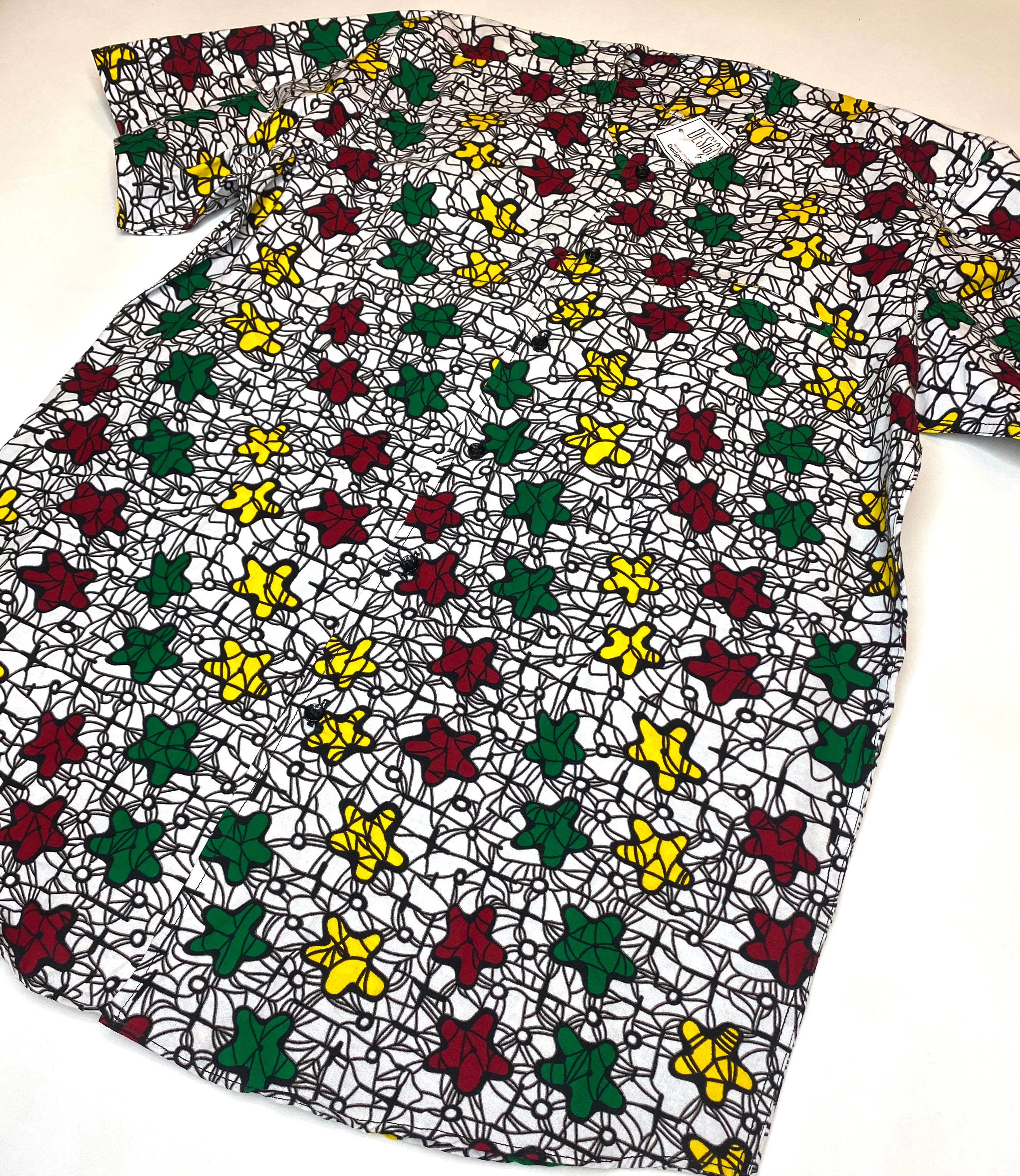 Button Down Designs Print Round Neck Button Down – Designs By Anna J LLC
